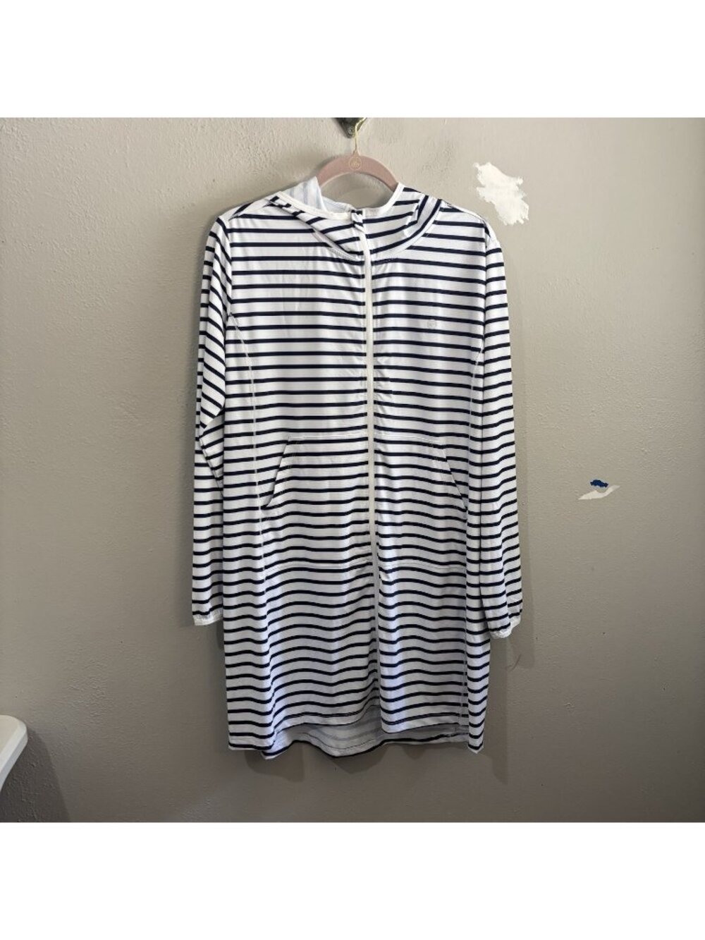 Gradual UPF 50 Hooded Striped Cover Up Dress Size XL NWT